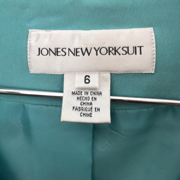 Robin egg blue color:Jones New York silk skirt suit sz 6 - Picture 2 of 7